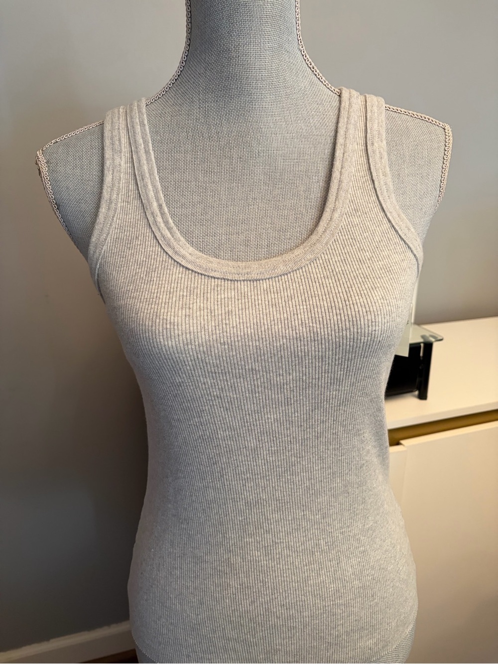 Aerie Classic Ribbed Tank Top in Light Gray New with tags size small